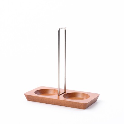 Dřevěný tácek pro 2 mlýnky buk - odstín třešeň